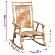 Rocking chair with bamboo cushion V8376 Vetonek