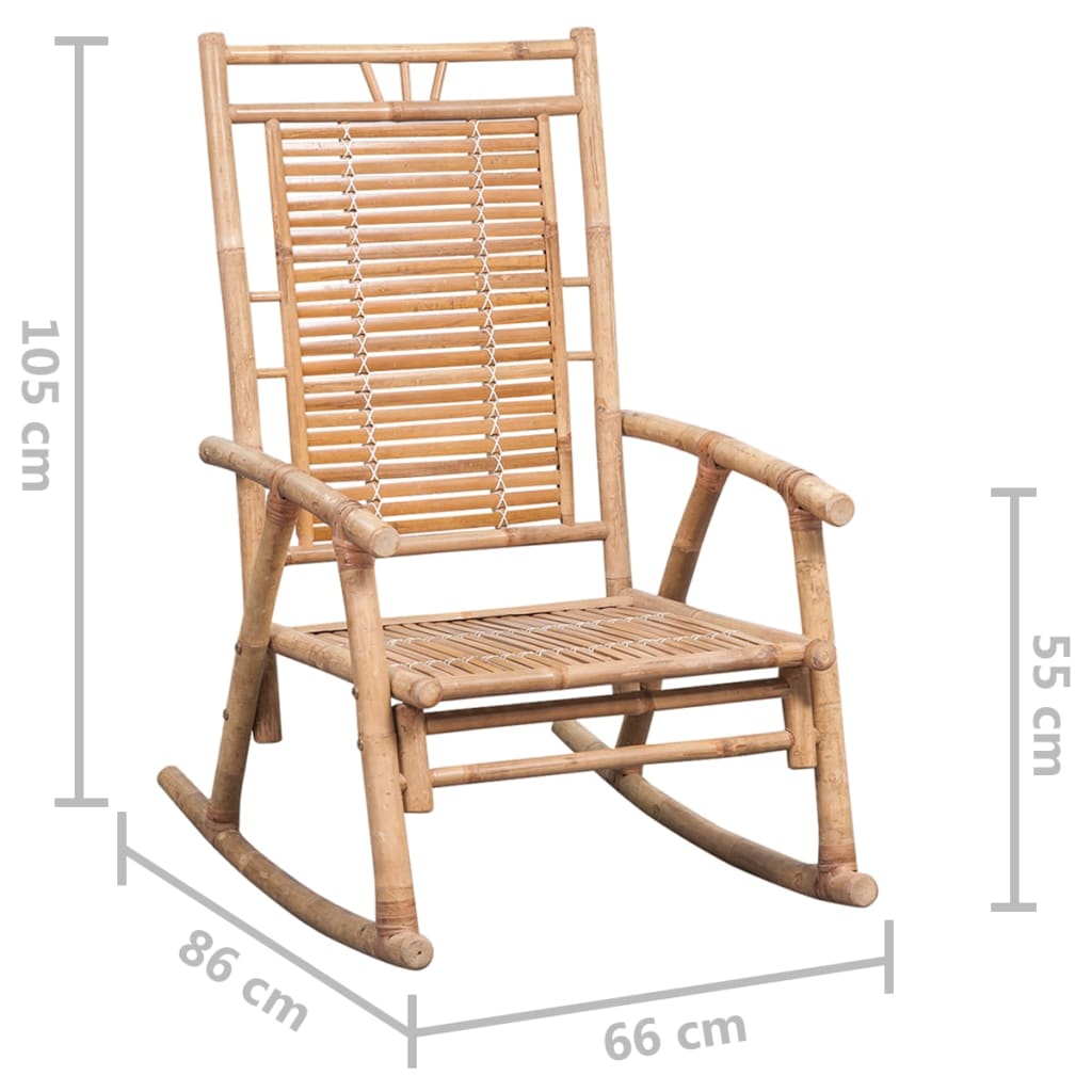 Rocking chair with bamboo cushion V8475 Vetonek