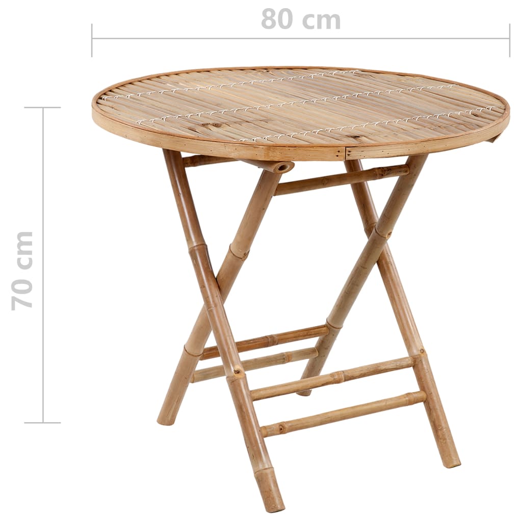 Set de comedor exterior plegable 5 piezas con cojines bambú - Vetonek