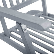 Tumbona de jardín con reposapiés y cojín madera maciza acacia V9571 Vetonek