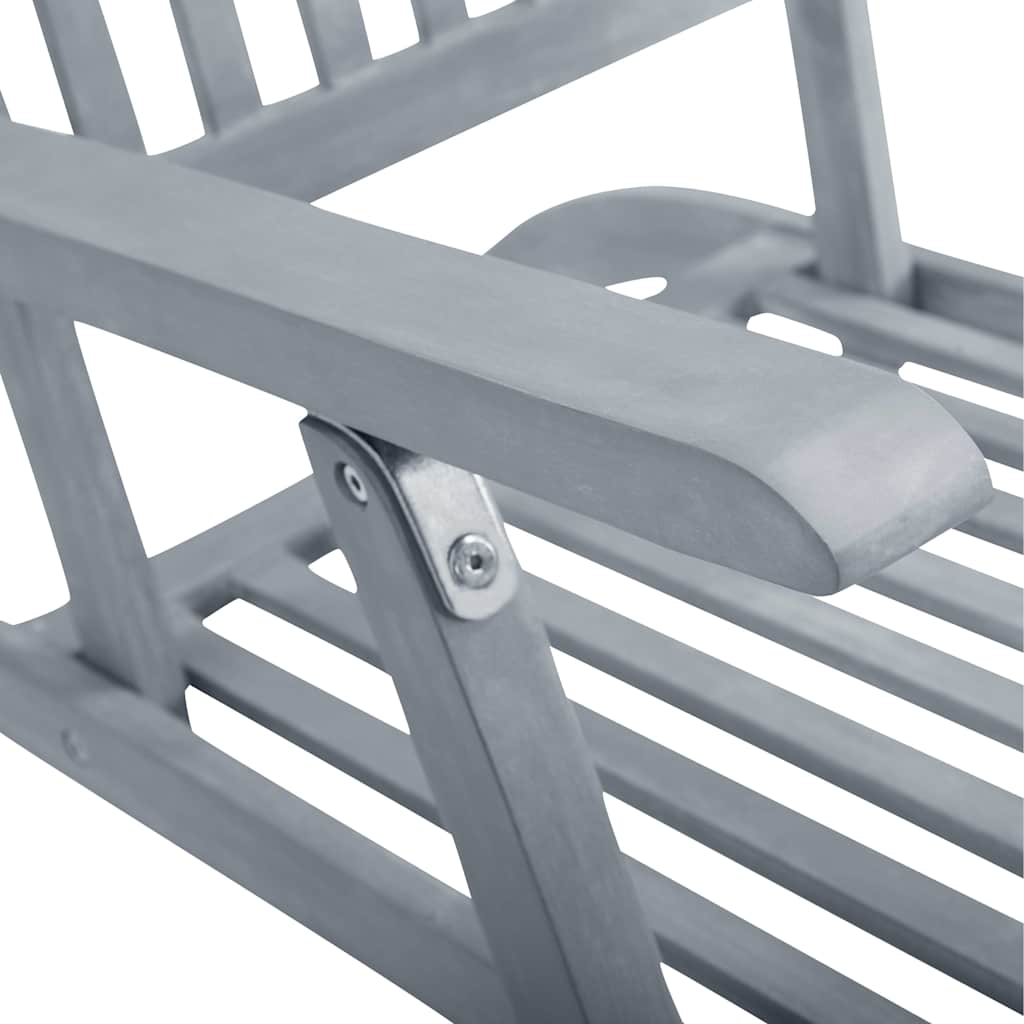 Tumbona de jardín con reposapiés y cojín madera maciza acacia V9571 Vetonek