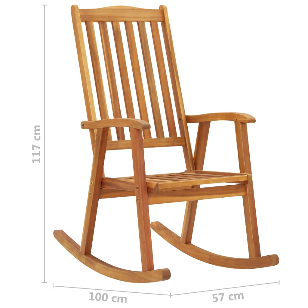 Silla mecedora con cojines madera maciza de acacia vidaXL