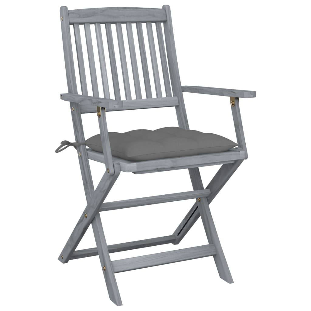 FOLDABLE GARDEN CHAIRS 4 UDS Maciza wood cushions acacia