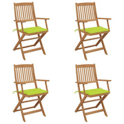 Sillas de jardín plegables 4 uds y cojines madera maciza acacia v5527 Vetonek