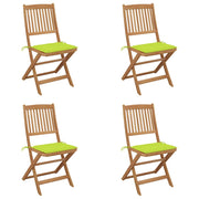 Sillas de jardín plegables 4 uds y cojines madera maciza acacia v6067 Vetonek