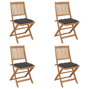 Sillas de jardín plegables 4 uds y cojines madera maciza acacia v6104 Vetonek