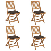 Sillas de jardín plegables 4 uds y cojines madera maciza acacia v6180 Vetonek