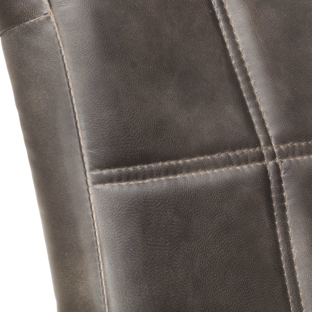 Sillas de comedor voladizas 6 uds cuero auténtico gris V6968 Vetonek