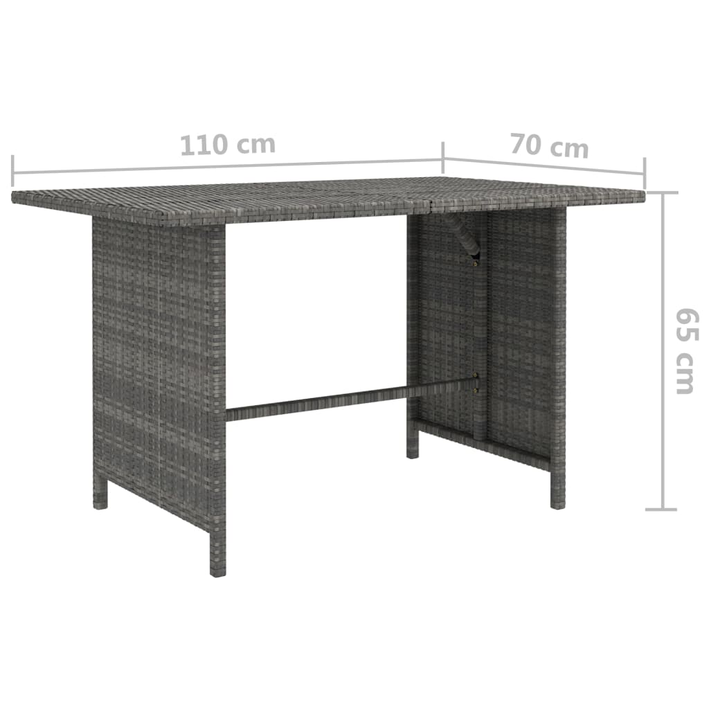 Set de muebles de jardín 8 pzas y cojines ratán sintético gris vidaXL