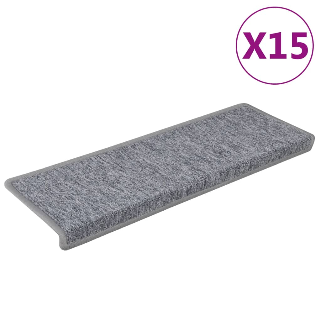 15ds Branco e cinza Carpetas de escada 65x21x4cm