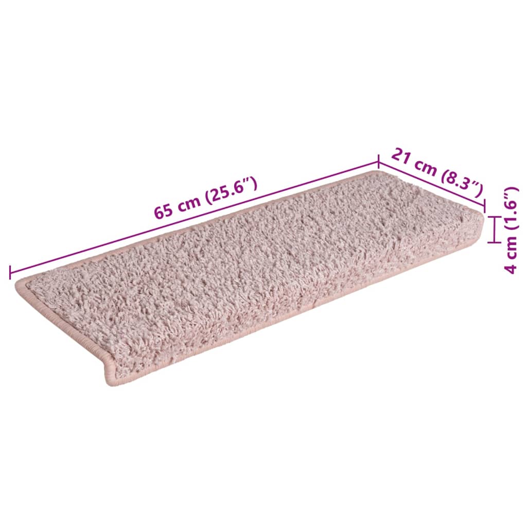 15UDS white and pink staircase carpets 65x21x4cm