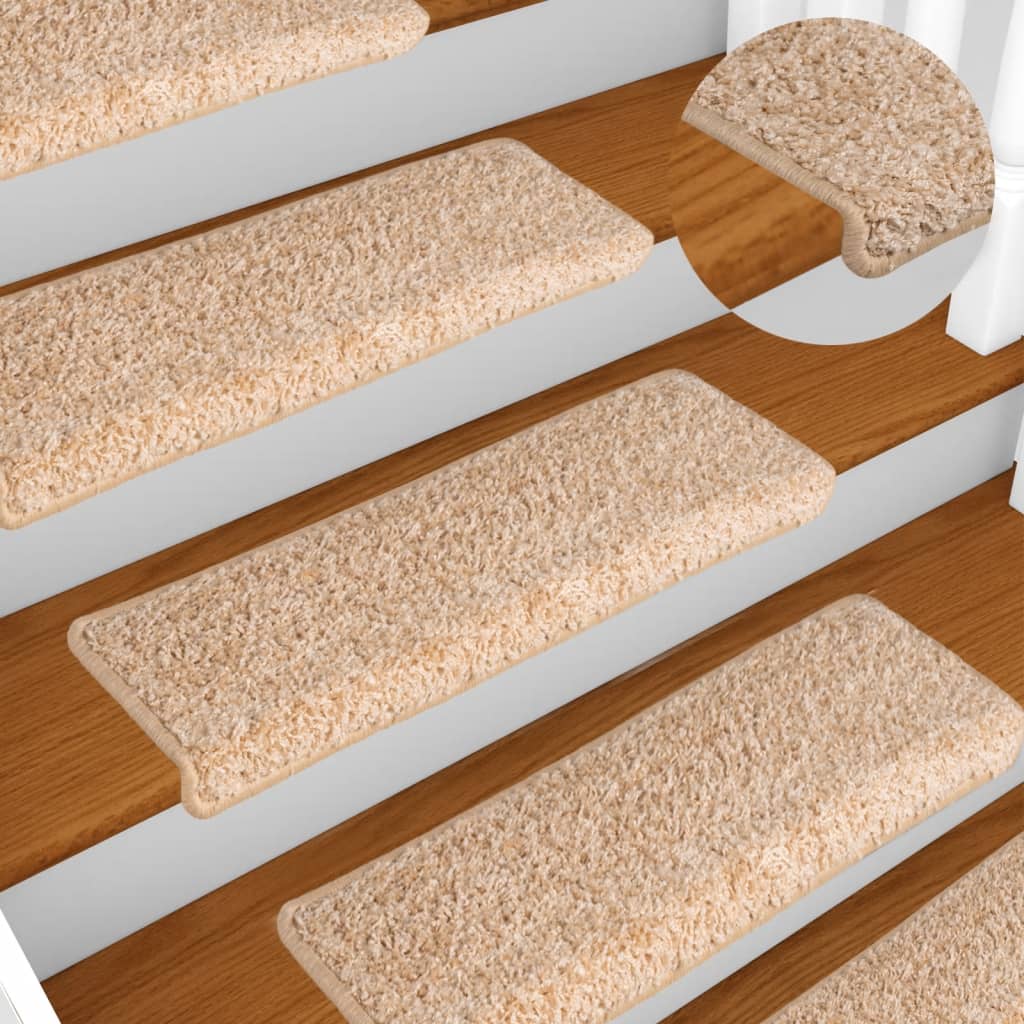 Vetonek Alfombras de peldaños de escalera 15 uds dorado 65x21x4 cm