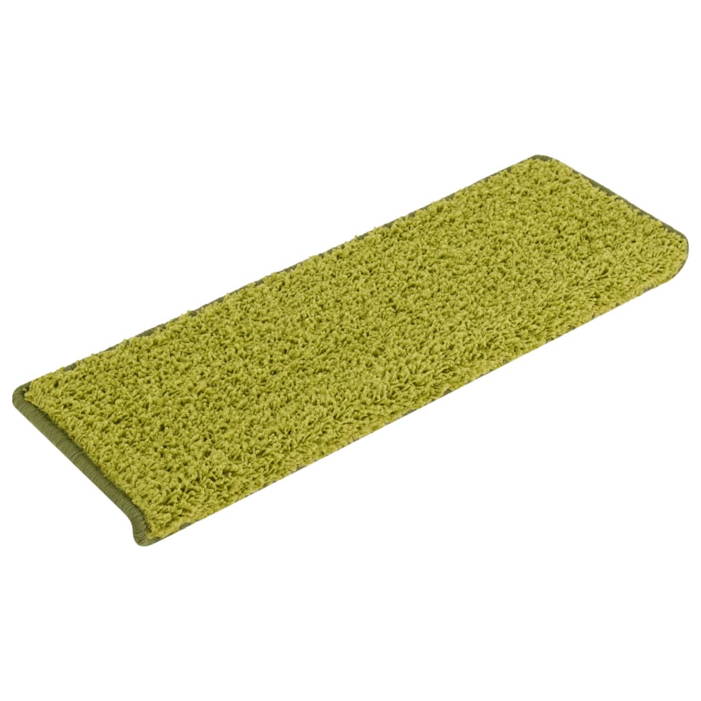 Carpetes de rolos de escada 15 unidades verdes 65x21x4 cm