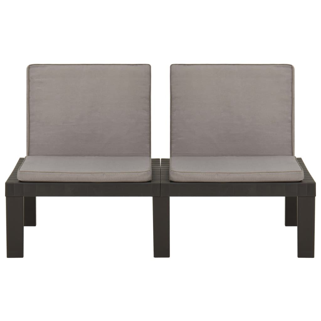 Set de muebles de jardín 6 piezas con cojines plástico gris vidaXL