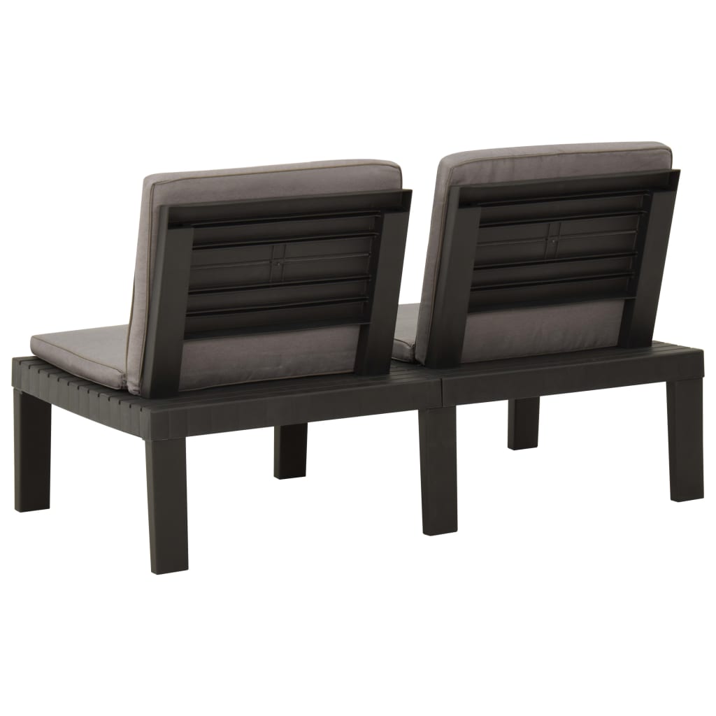 Set de muebles de jardín 6 piezas con cojines plástico gris vidaXL