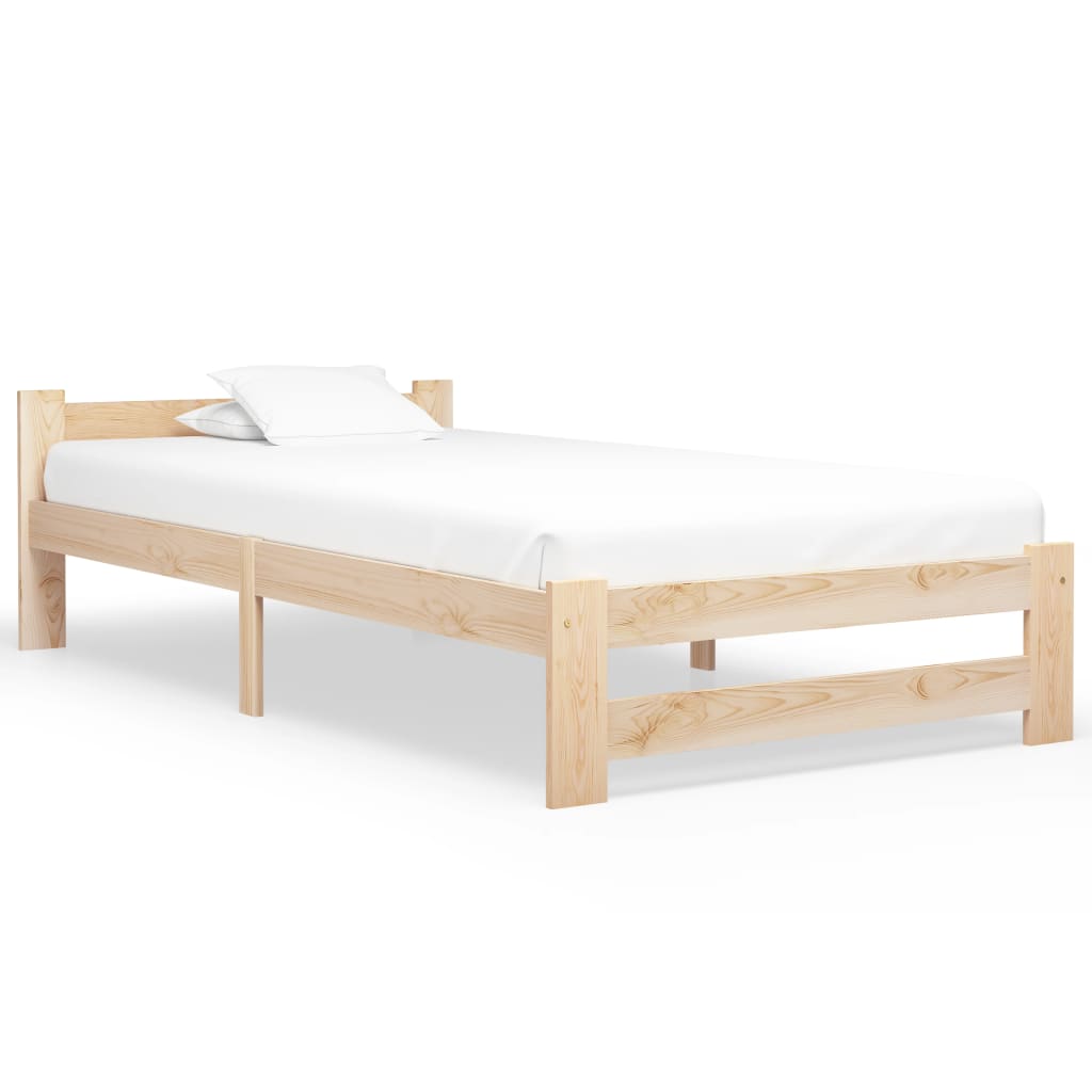 Vetonek Estructura de cama sin colchón madera maciza de pino 90x200 cm