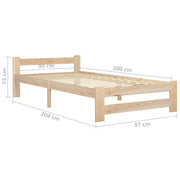 Estructura de cama sin colchón madera maciza de pino 90x200 cm v9747 - Vetonek