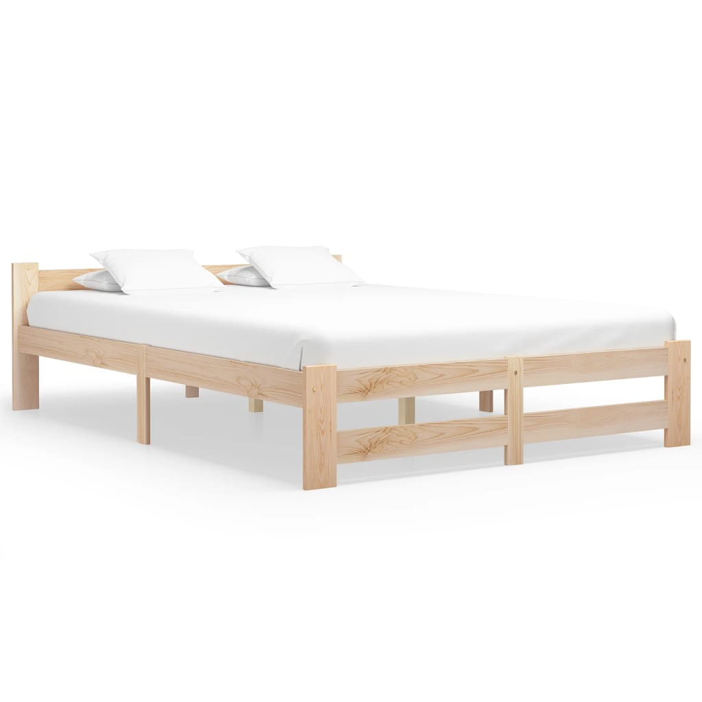 Vetonek Estructura de cama sin colchón madera maciza de pino 120x200 cm