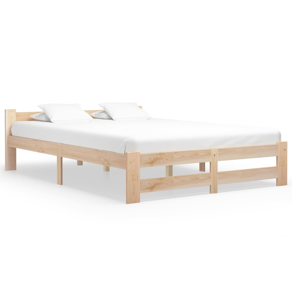 Vetonek Estructura de cama sin colchón madera maciza de pino 160x200 cm