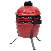 2 en 1 barbacoa ahumadora kamado de cerámica rojo 56 cm v0378 - Vetonek