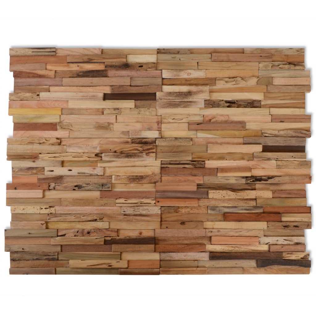 Vetonek Paneles revestimiento pared 10 uds madera teca reciclada 1,03m²