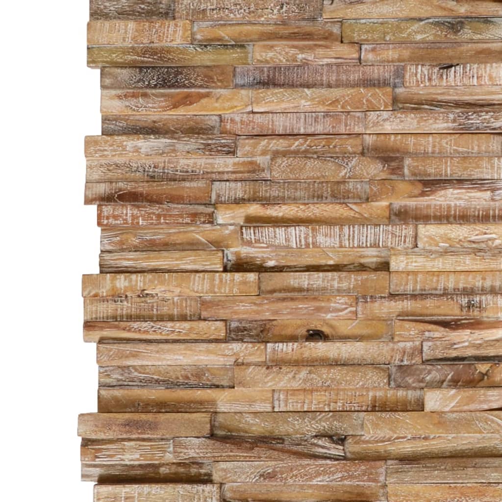 Vetonek Paneles de revestimiento de pared 3D 10 uds madera teca 1,01 m²