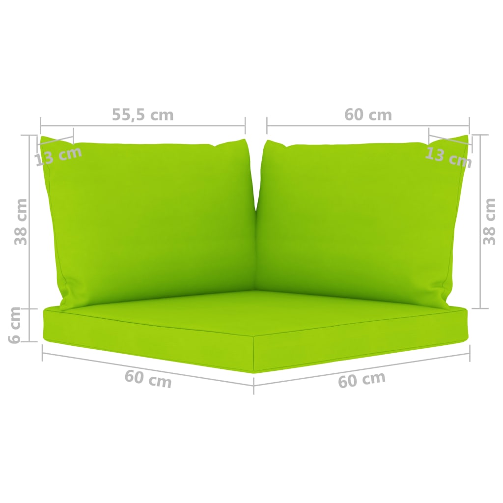 Ensemble de meubles de jardin 6 pièces avec des coussins verts de Lima