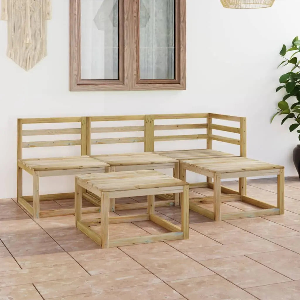 Vetonek Set de muebles de jardín 5 pzas madera de pino impregnada verde