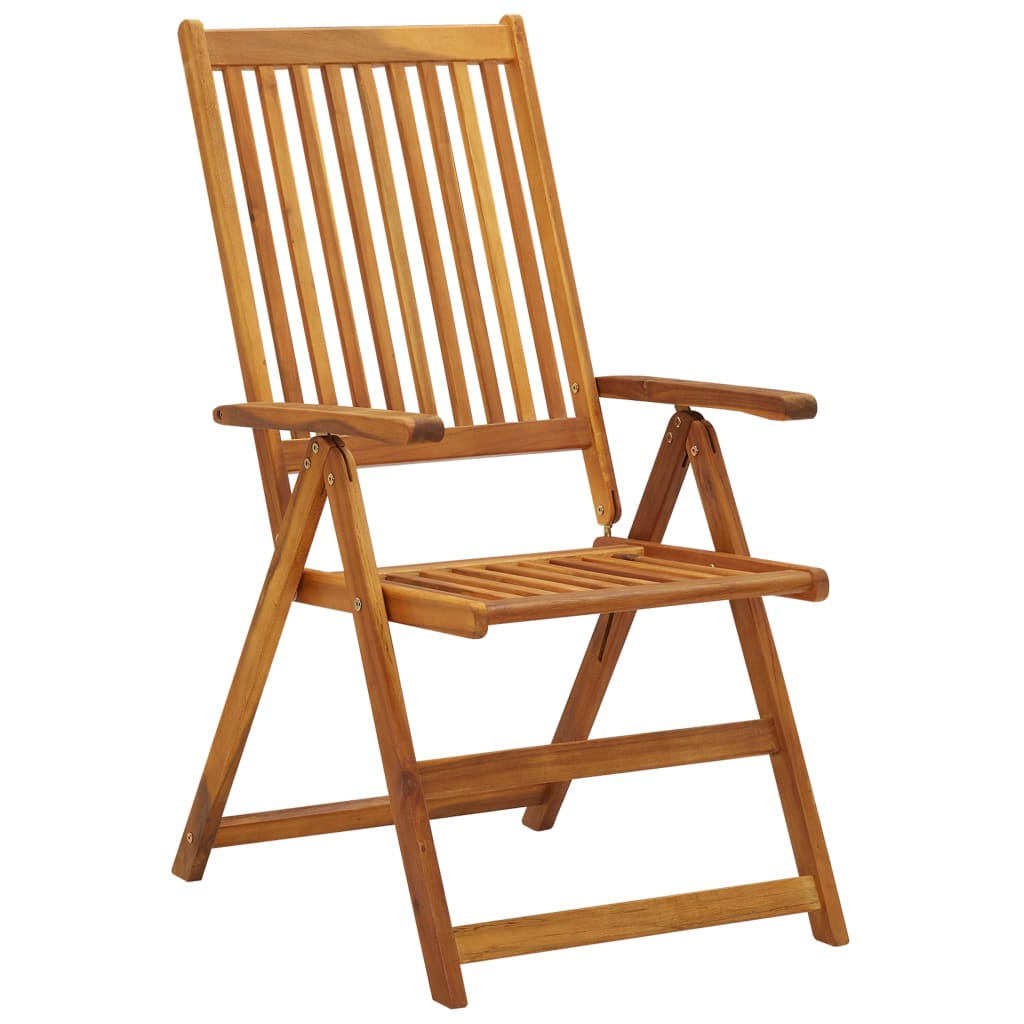 Chaises de jardin inclinables 4 uds coussins acacia en bois maciza