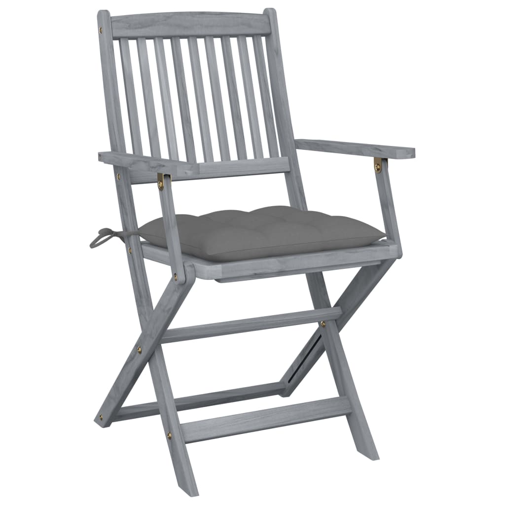 Folding garden chairs 6 UDs Maciza Wood Cushions Acacia