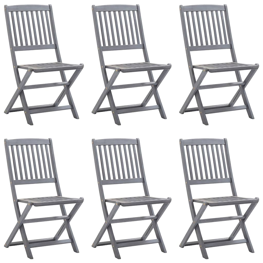 Folding garden chairs 6 UDs Maciza Wood Cushions Acacia