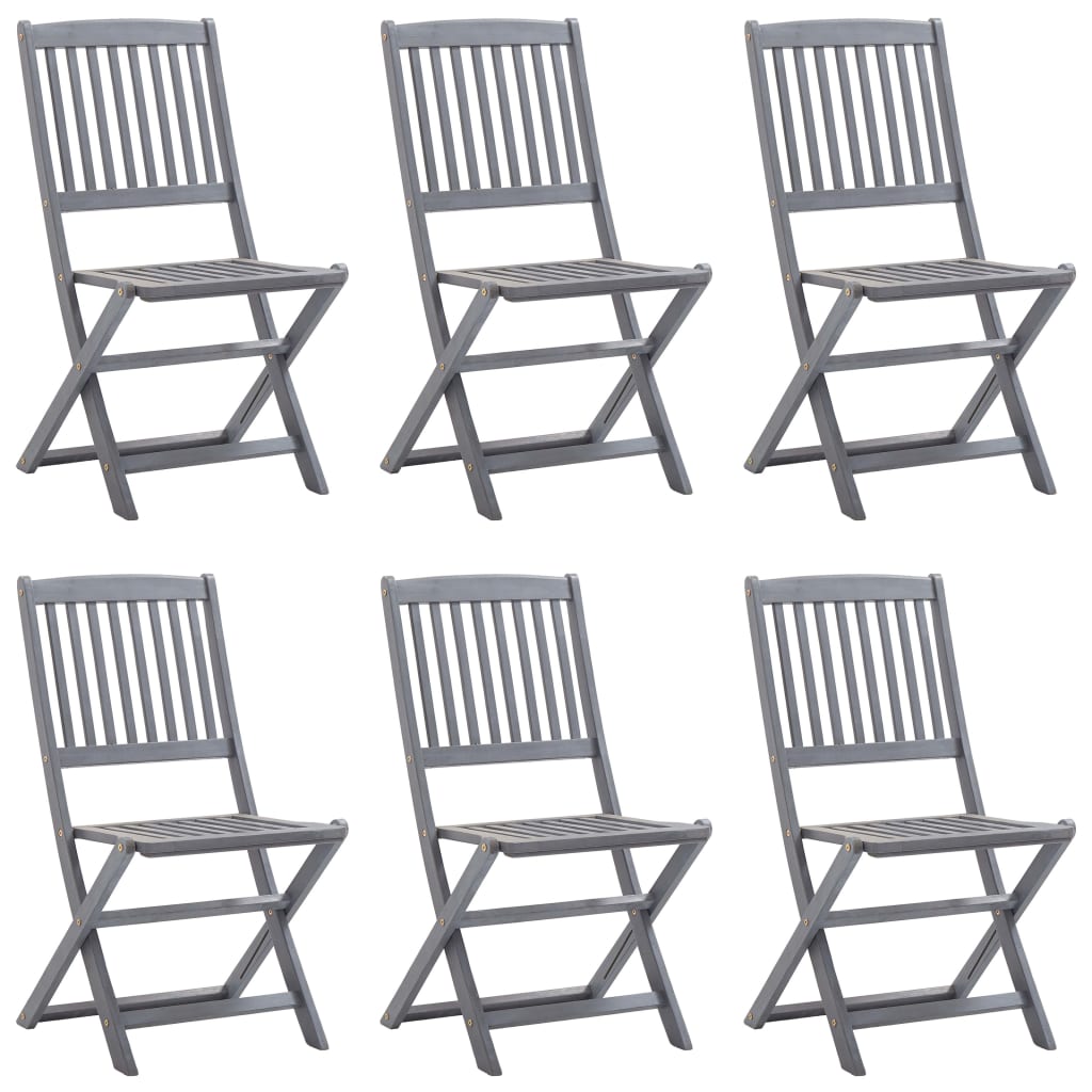 Folding garden chairs 6 UDs Maciza Wood Cushions Acacia