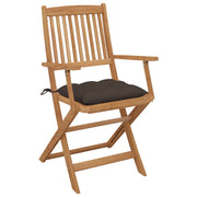 Folding garden chairs 6 pcs and cushions solid acacia wood V7339 Vetonek