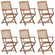 Folding garden chairs 6 pcs and cushions solid acacia wood V7339 Vetonek
