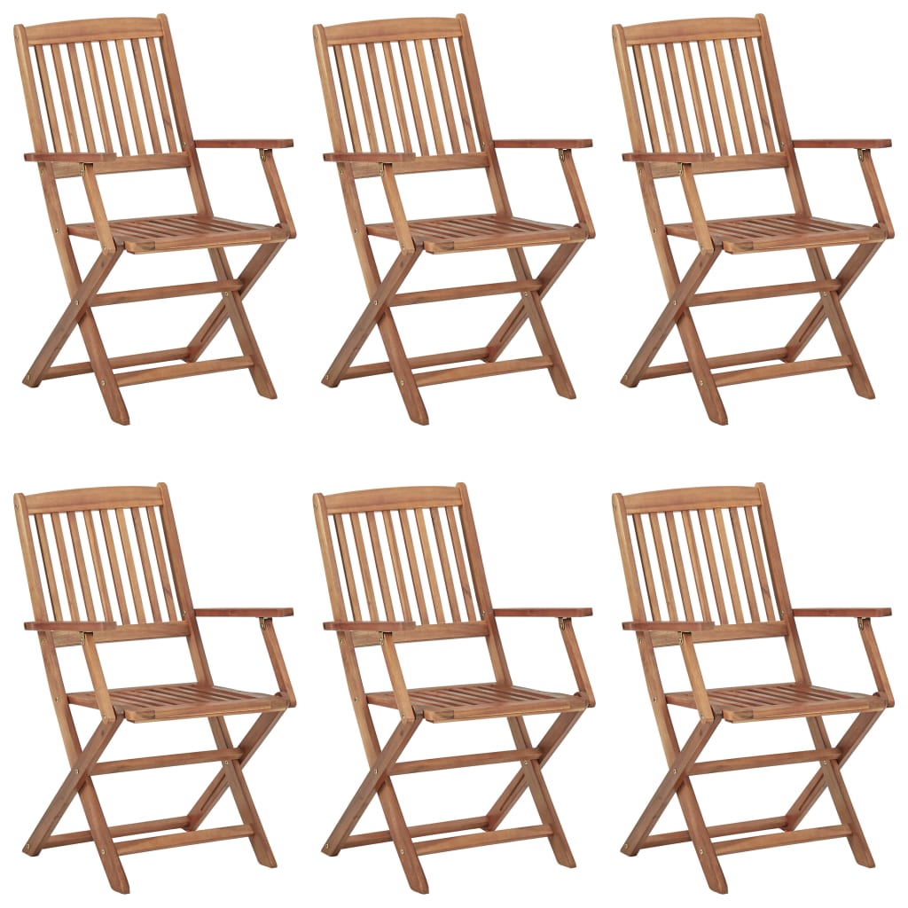 Folding garden chairs 6 pcs and cushions solid acacia wood V7339 Vetonek