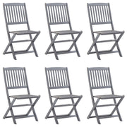 Folding garden chairs 6 units solid acacia wood v7698 Vetonek