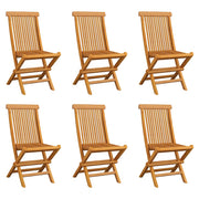 Folding garden chairs 6 units solid teak wood v7759 Vetonek