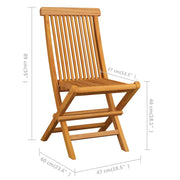 Folding garden chairs 6 units solid teak wood v7759 - Vetonek