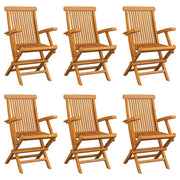 Folding garden chairs 6 units solid teak wood v7773 Vetonek
