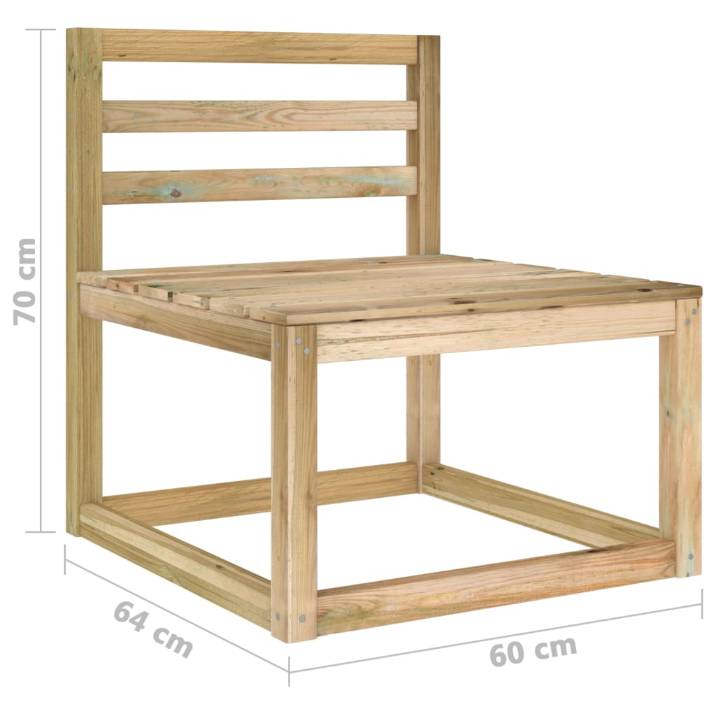 Sofás centrales de palés jardín 2 uds madera impregnada verde vidaXL