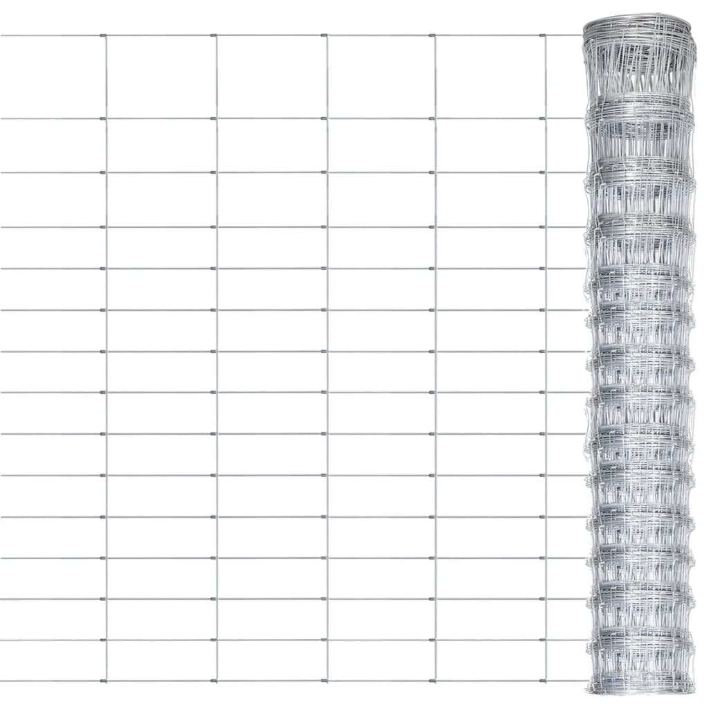 Vetonek Valla de jardín de acero galvanizado plateado 50x1,6 m