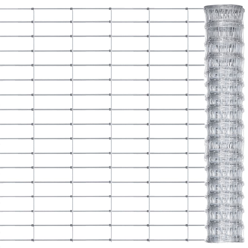 Vetonek Valla de jardín de acero galvanizado plateado 50x0,8 m