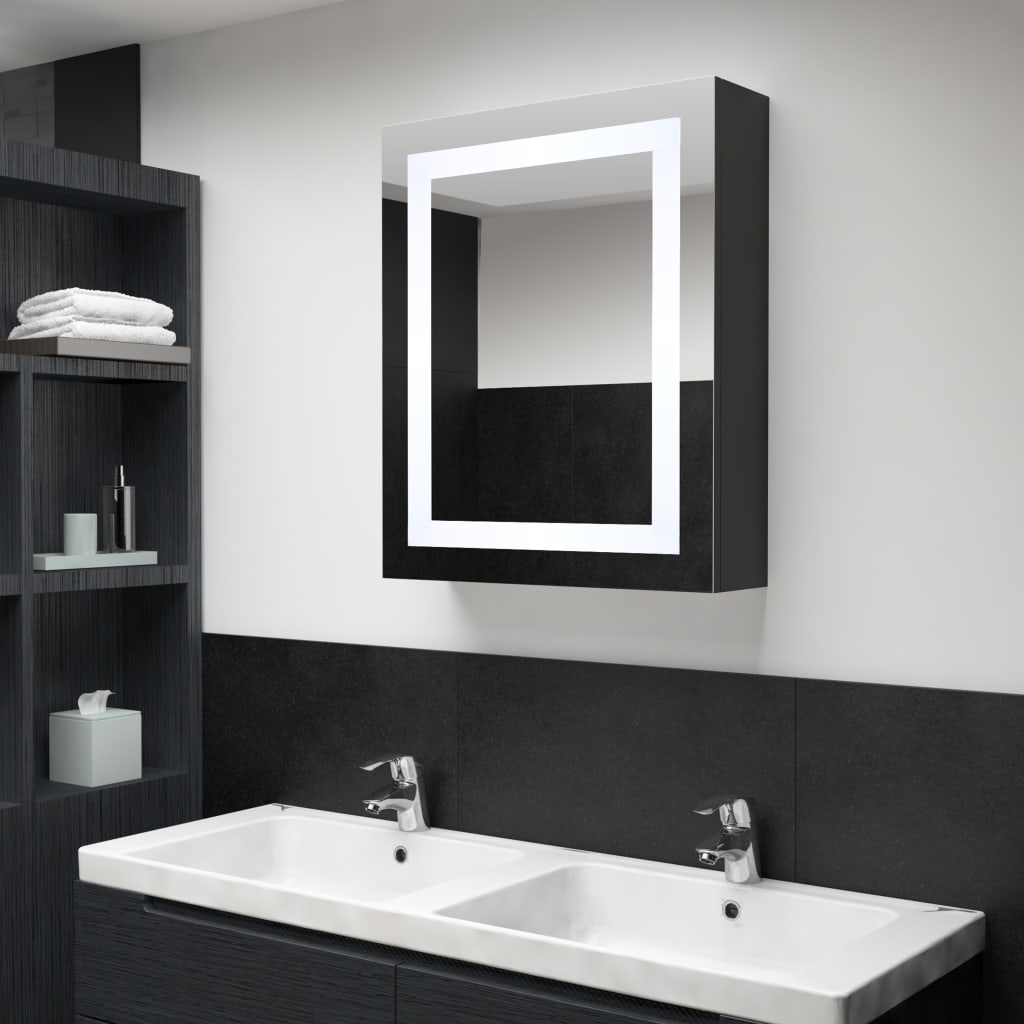 Vetonek Mueble de baño con espejo LED 50x13x70 cm