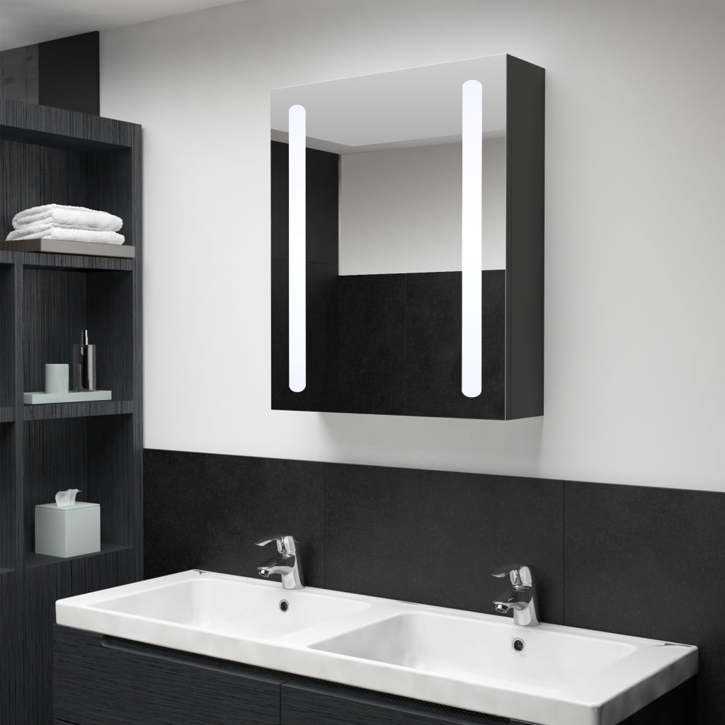 Vetonek Mueble de baño con espejo LED 50x13x70 cm