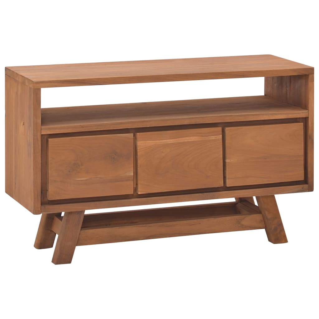 Vetonek Mueble para TV de madera maciza de teca 80x30x50 cm