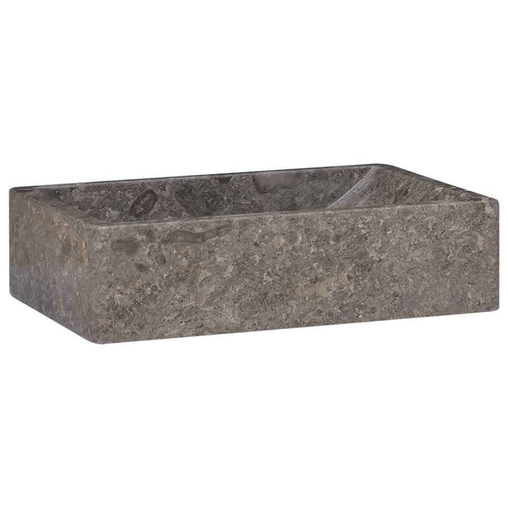 Vetonek Lavabo de mármol gris con brillo 45x30x12 cm