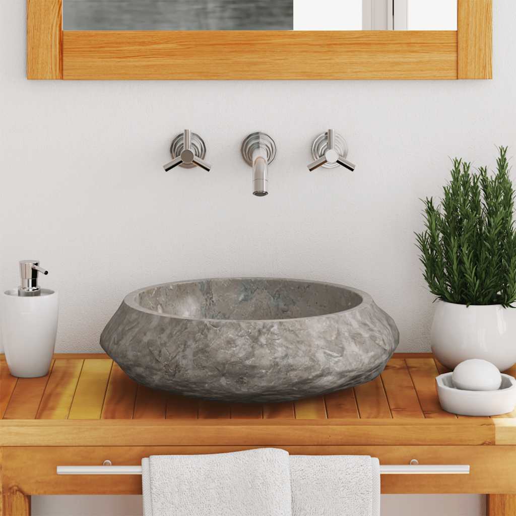 Lavabo gris mármol ø40x12 cm v0695 - Vetonek