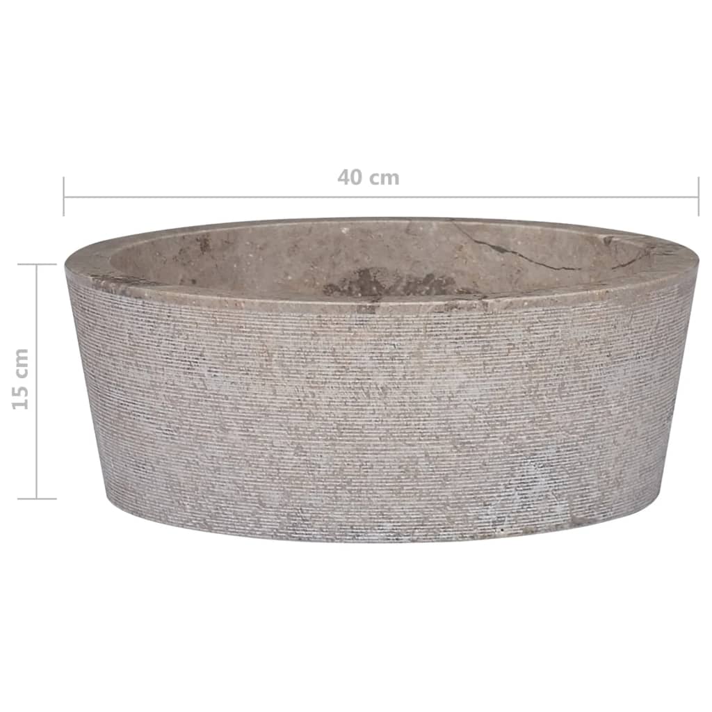 Lavabo gris mármol Ø40x15 cm - Vetonek