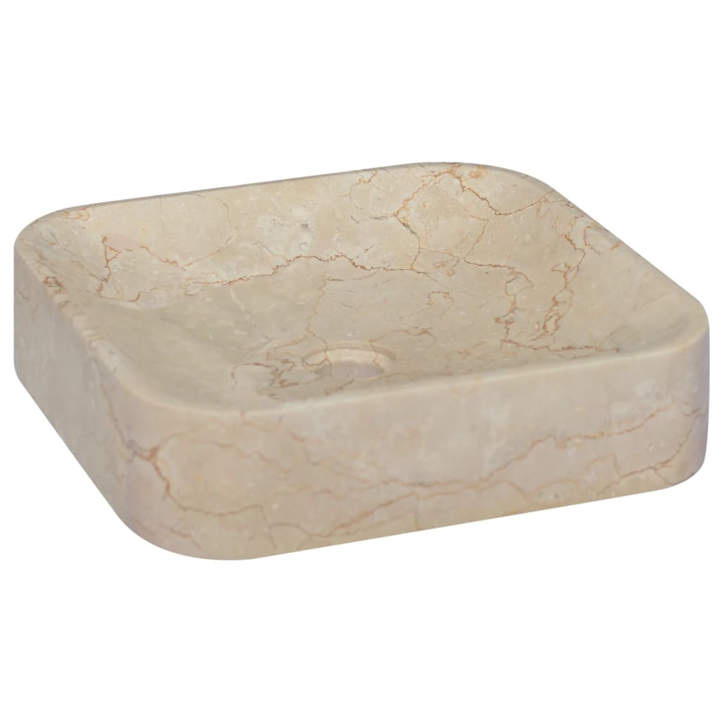 Lavabo crema mármol 40x40x10 cm - Vetonek