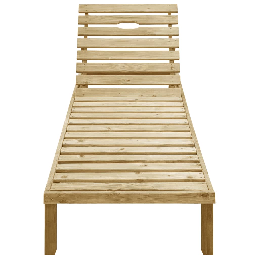 Tumbona con cojín beige madera de pino impregnada vidaXL